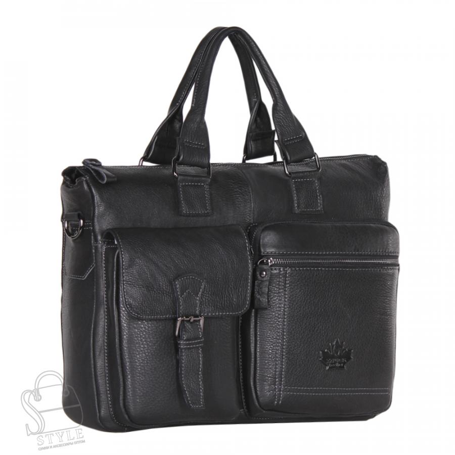 Портфель мужской кожаный 0065Z black Zinimsk