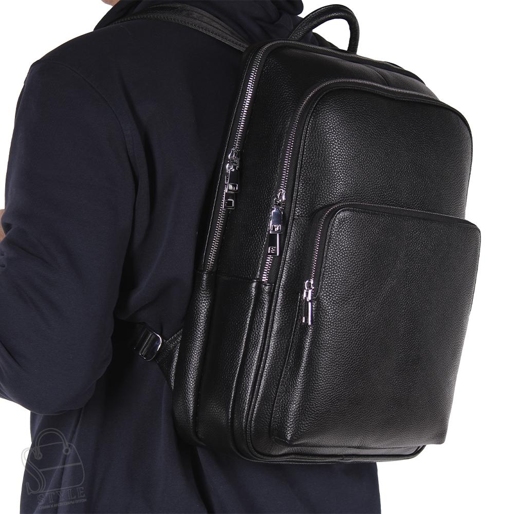 Рюкзак мужской кожаный 131419-37H black Heanbag