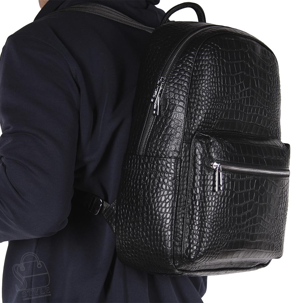 Рюкзак мужской кожаный 23130H black Heanbag