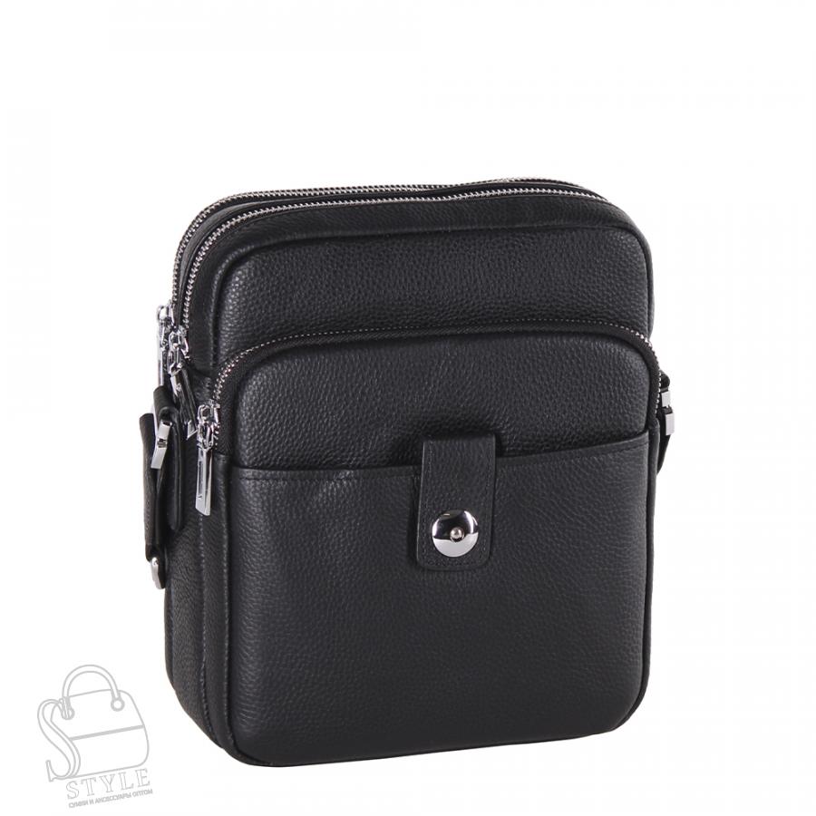 Сумка мужская кожаная 2601H black Heanbag в Новосибирске