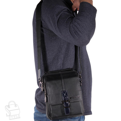 Сумка мужская кожаная 67712Z black Zinimxs