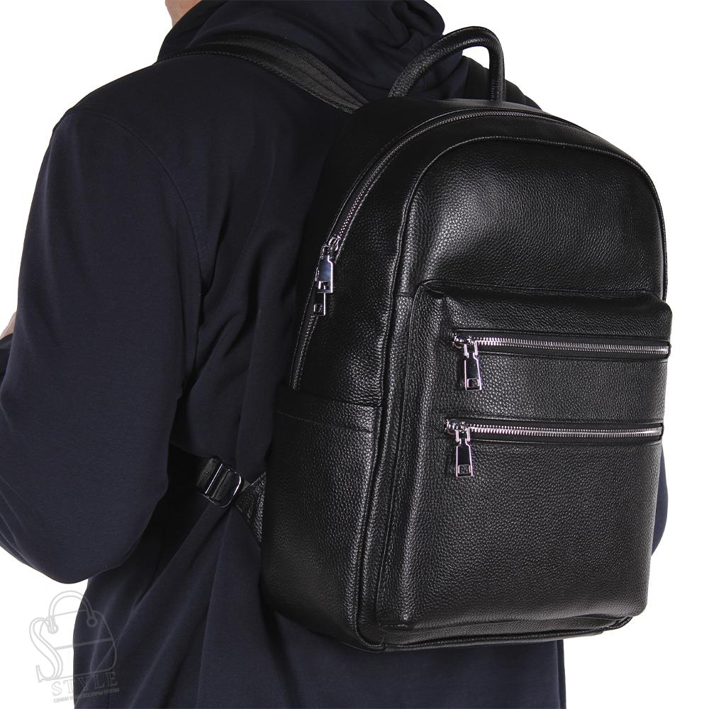 Рюкзак мужской кожаный 2420H black Heanbag