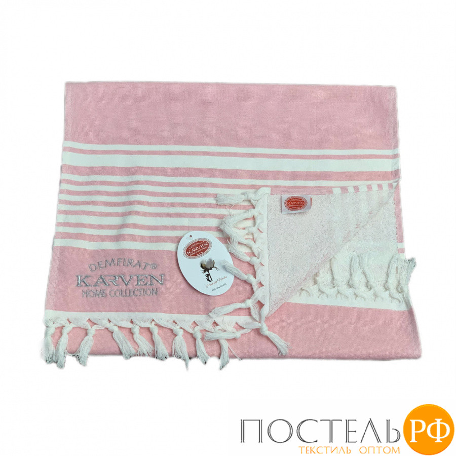 Полотенце Карвен 50*100 1шт.с бахрамой пештемаль махра Н 3275 v2 розовый