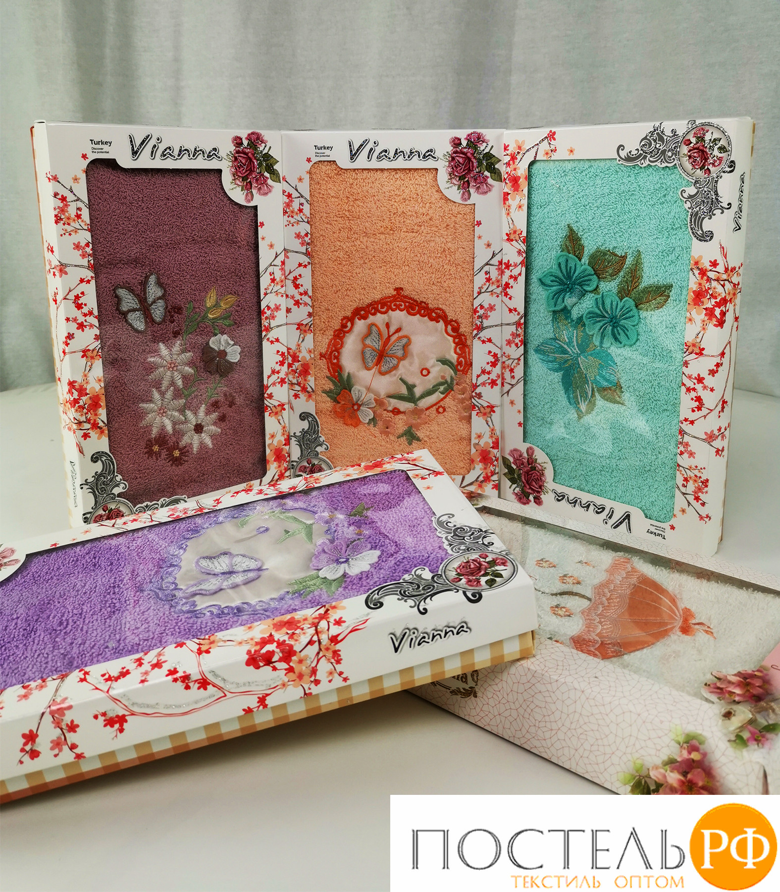 8436, Полотенце Vianna 3D Cotton, 50x90, Махра, Коробка