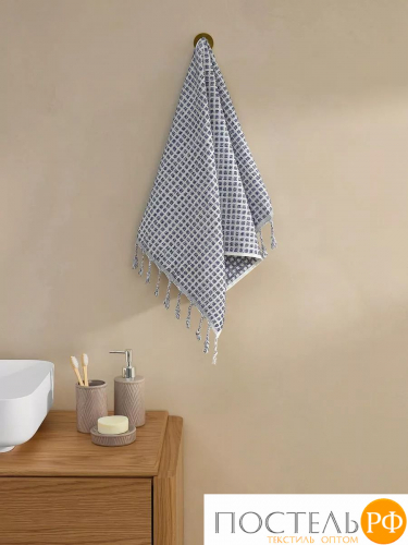 Полотенце Arya 50X90 Rever Темно-синий, белый