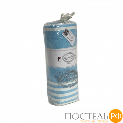 Полотенце Карвен 50*100 1шт.с бахрамой пештемаль махра Н 3275 v1 голубой