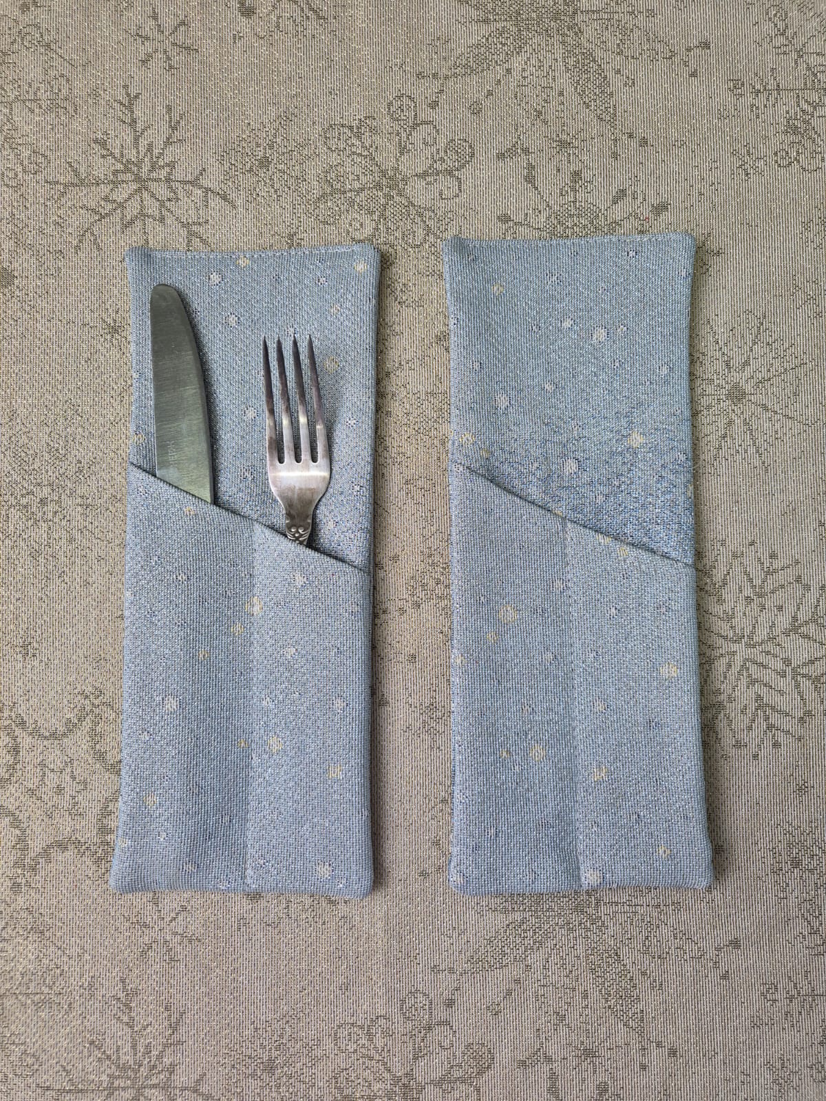 Конверт для Сервировки ( комплект 2 шт ) НВ голубой Снег 2415533 серебро