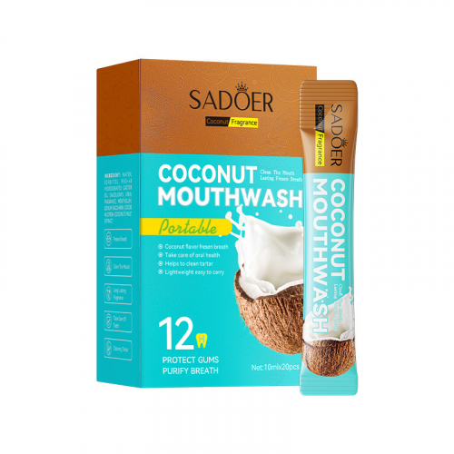 Ополаскиватель для полости рта в саше с кокосовым вкусом SADOER Coconut Mouthwash, 10мл*20 шт