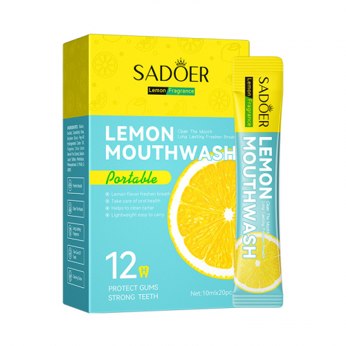 Ополаскиватель для полости рта в саше с лимонным вкусом SADOER Lemon Mouthwash, 10мл*20 шт