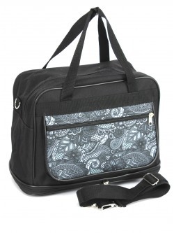 Сумка хозяйственная Silver Top-3031 Дуэт, трансф вниз, ножки, 1отд, 1внеш карм, плечевой ремень, черный/серый (узор) 263708