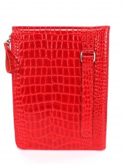 Папка натуральная кожа Croco-1304, 2отд, 2 отд, 8внут карм, красный крокодил (203) 263593