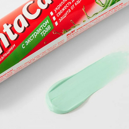 Dabur Зубная паста с кальцием и экстрактом трав: укрепление десен, свежесть дыхания, защита от кариеса / DentaCare,145 г
