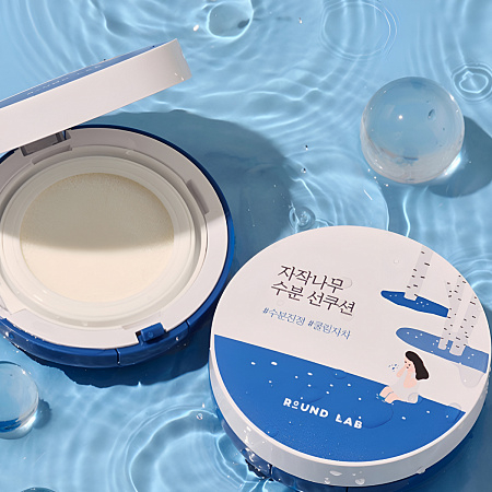 ROUND LAB Солнцезащитный крем-кушон для лица с березовым соком / Birch Juice Moisturizing Sun Cushion SPF50+ PA++++, 15 г