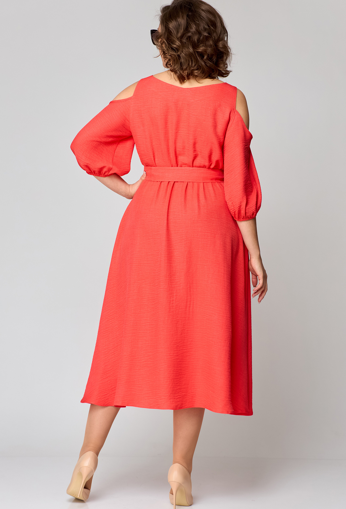 Платье EVA GRANT 7281 коралл