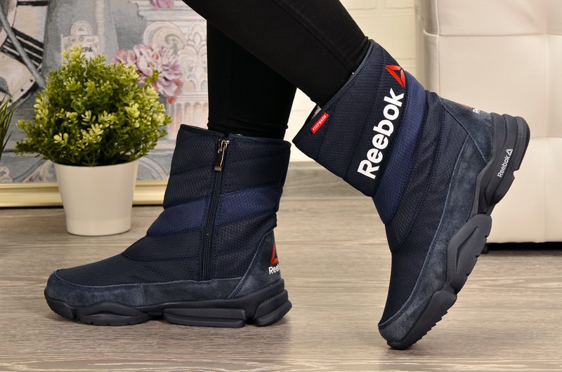 Sport + RBK DB5050-3K Полусапожки син текстиль+замша, подклад иск мех