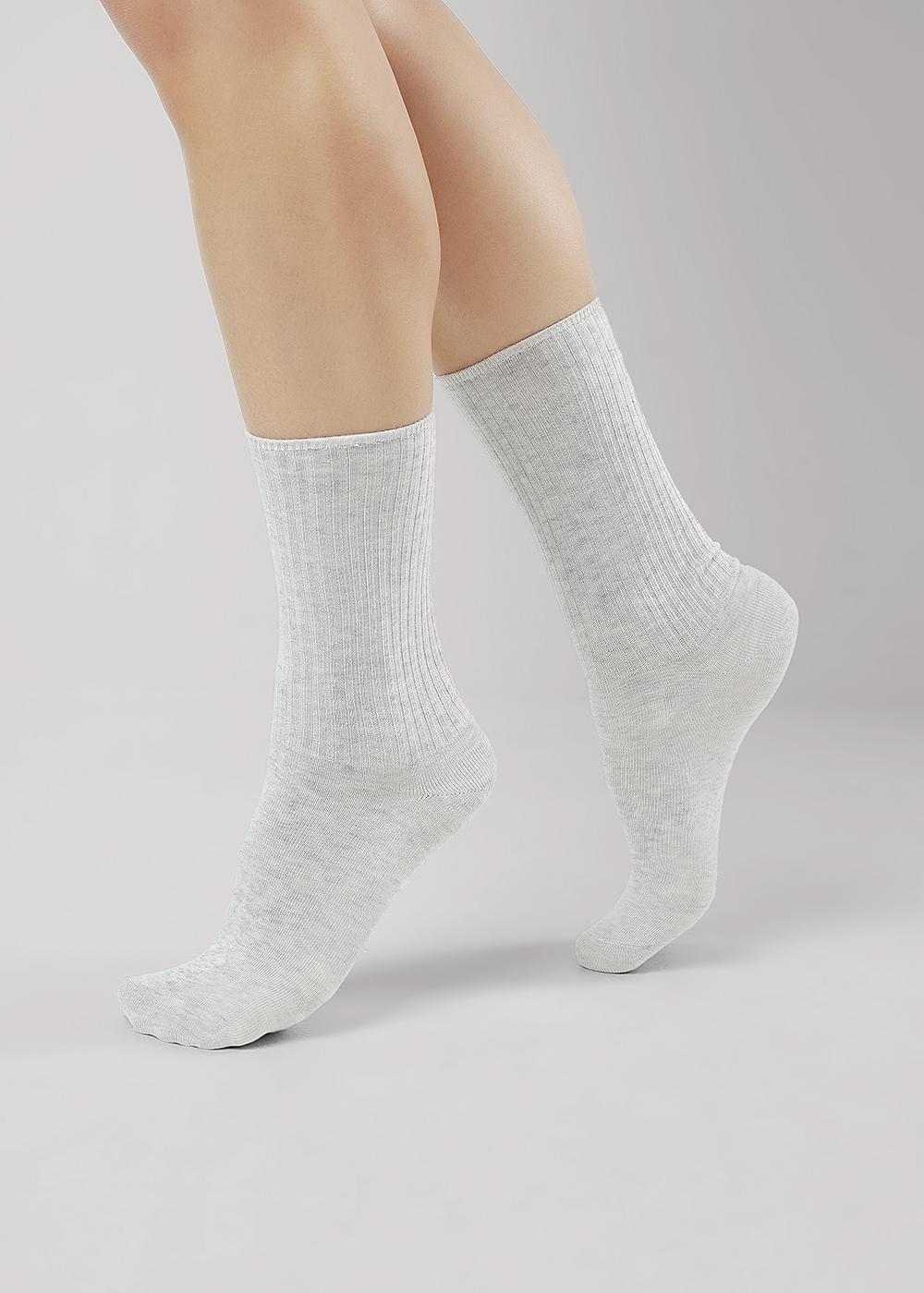 CLE Д2422 Носки женские Д2422 меланж св.серый