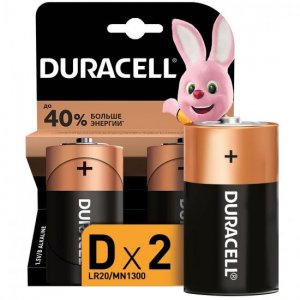 Duracell LR20 алкалиновые батарейки 2шт.