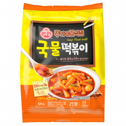 Рисовые палочки (токпокки) с острым бульоном Soup Tteok-bokki Корея Ottogi 426 г (2 порции) Акция