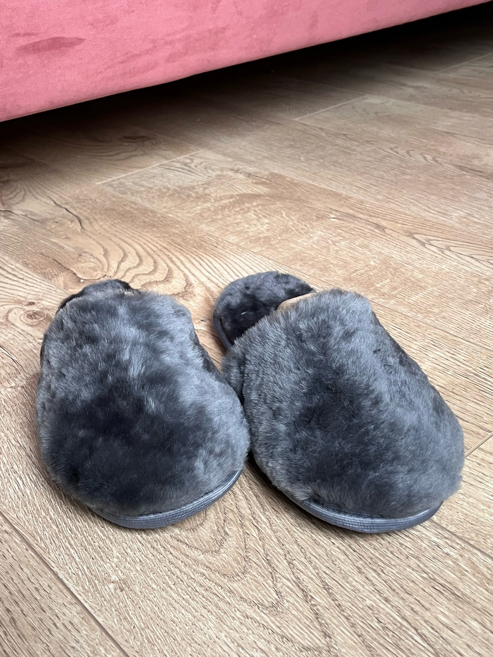 Тапочки из овчины/закрытые/светло-серый/45