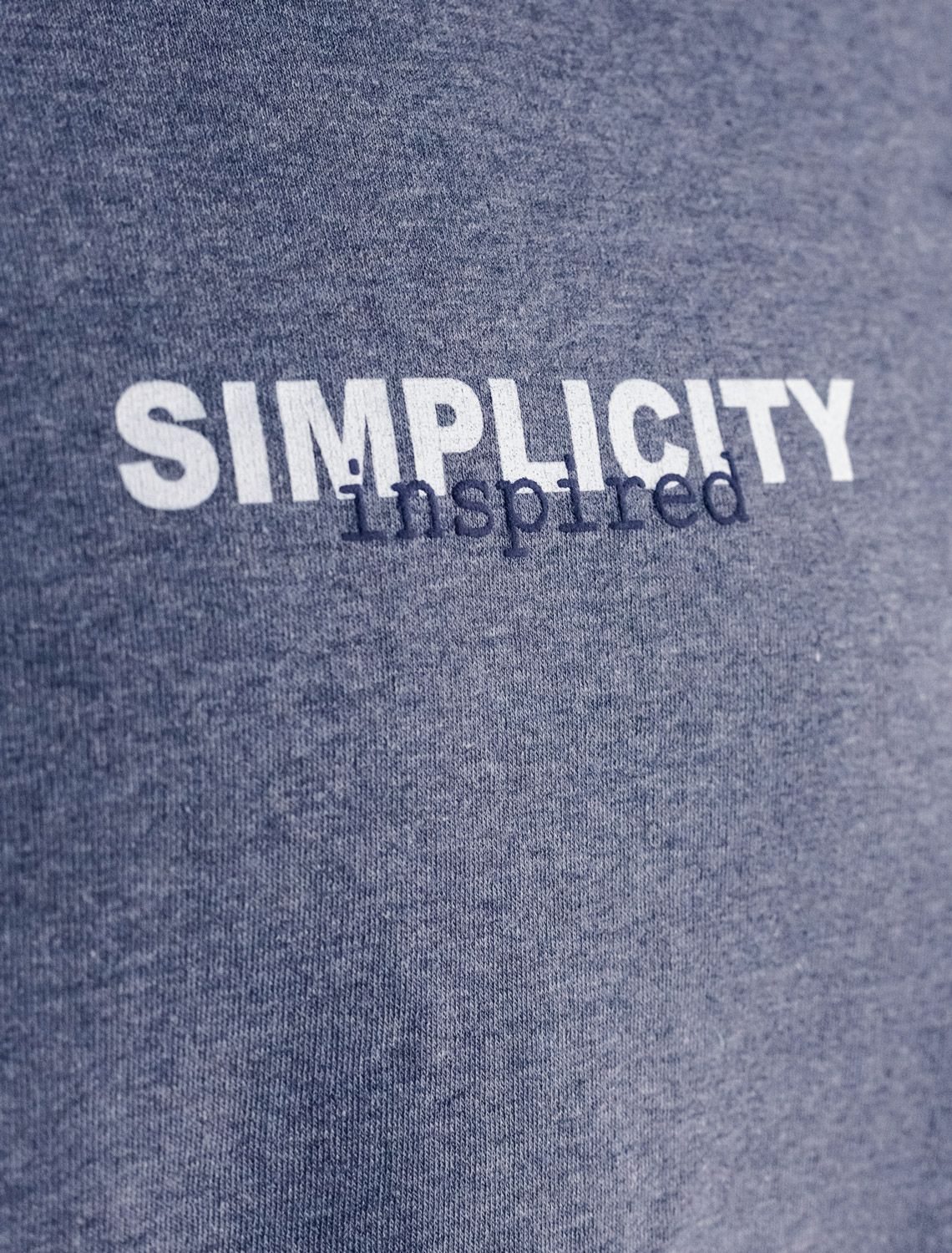 Свитшот с авторским принтом из эластичного футера трехнитки U49.038 синий меланж