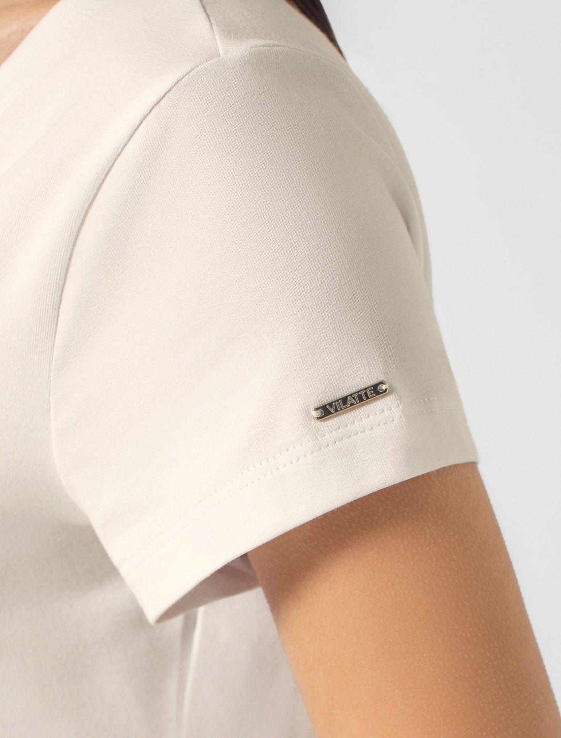 Футболка из премиального хлопка с эластаном D49.982 теплый_белый