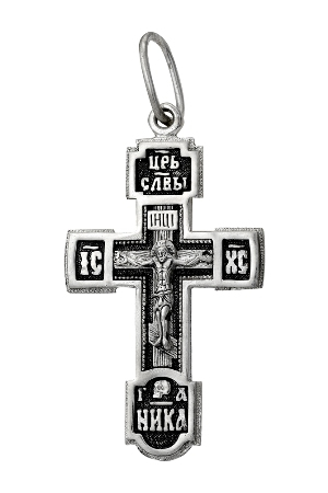 2-382-3 Крест из серебра литье частичное чернение