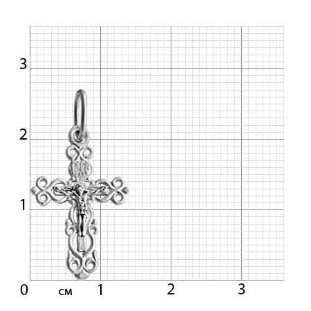 2-317-3 Крест из серебра литье частичное чернение