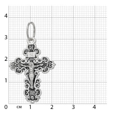 2-410-3 Крест из серебра литье частичное чернение
