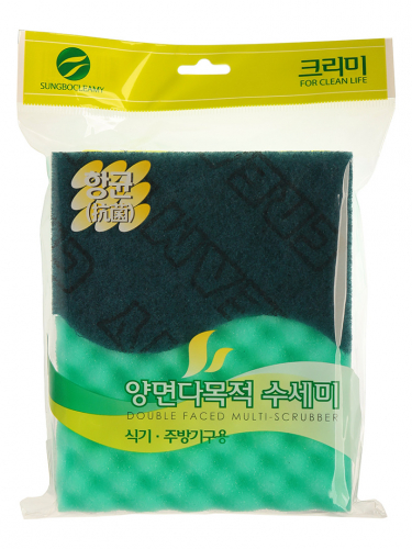 Губки-скрабберы набор ( 12 х 8 х 3) DOUBLE MULTI SCRUBBER 2PC 2шт