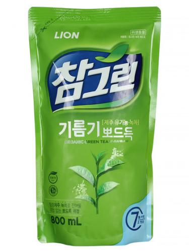 Средство для мытья посуды, овощей и фруктов Chamgreen Green Tea 800mL(830g) Refill