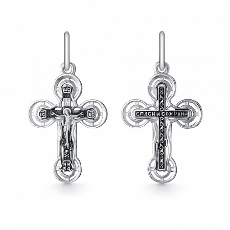 Крест из серебра литье частичное чернение