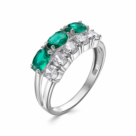 Кольцо с фианитом родированное серебро 925*