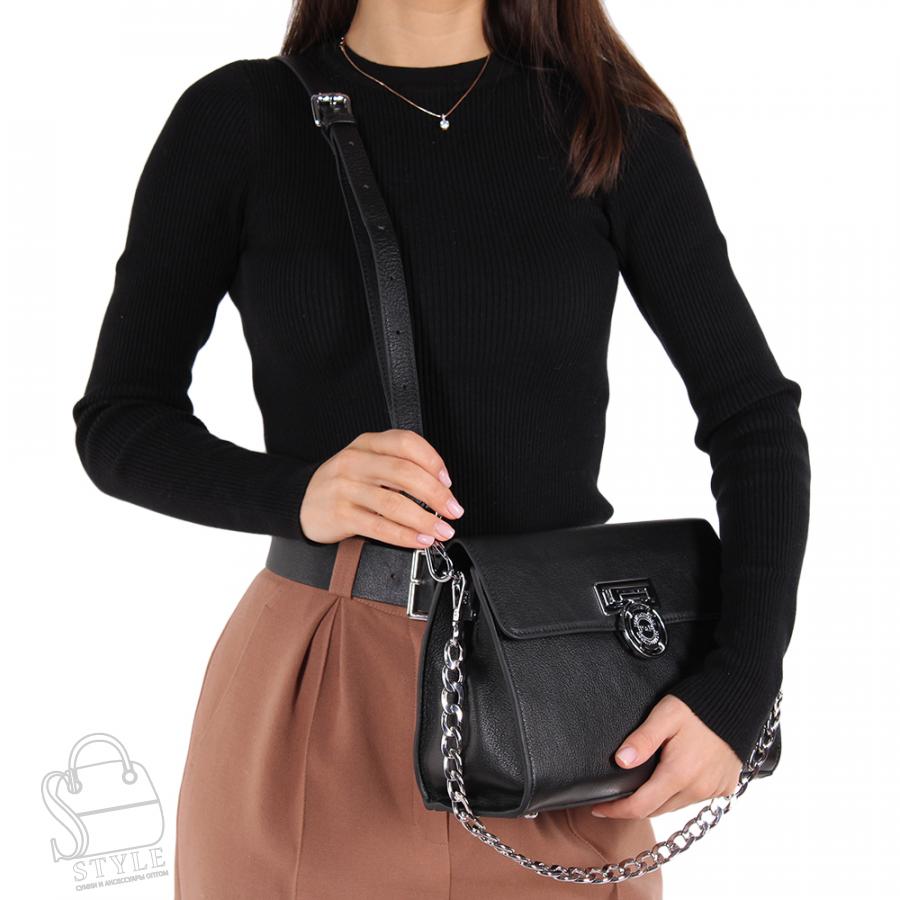 Сумка женская кожаная 1593-1Y black Polina&Eiterou/30