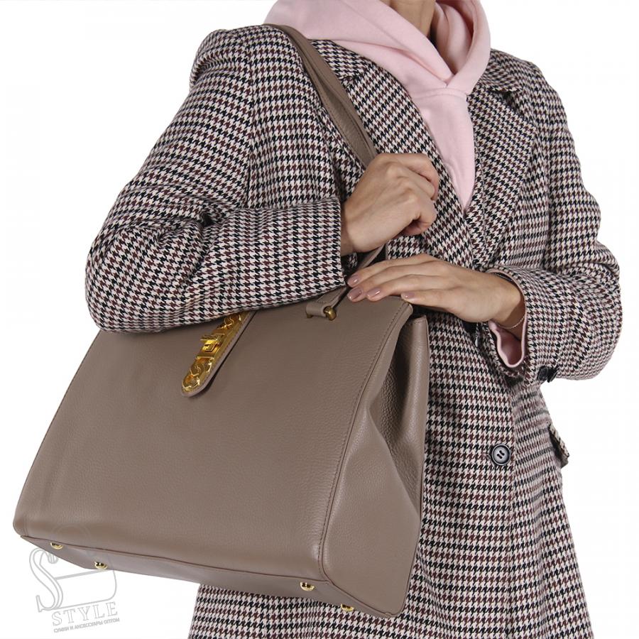 Сумка женская кожаная 1197-1PTH cappucino Polina&Eiterou/30