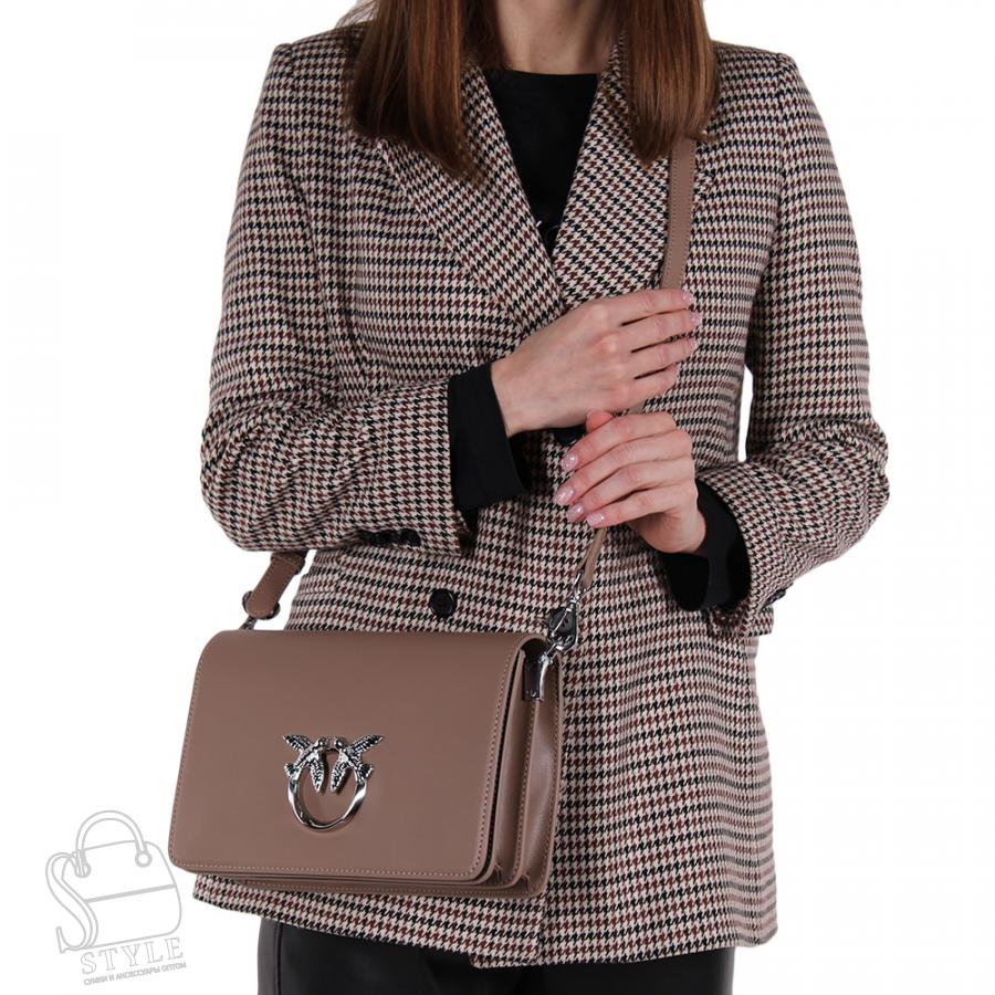 Сумка женская кожаная 1602Y apricot ash Polina&Eiterou/30