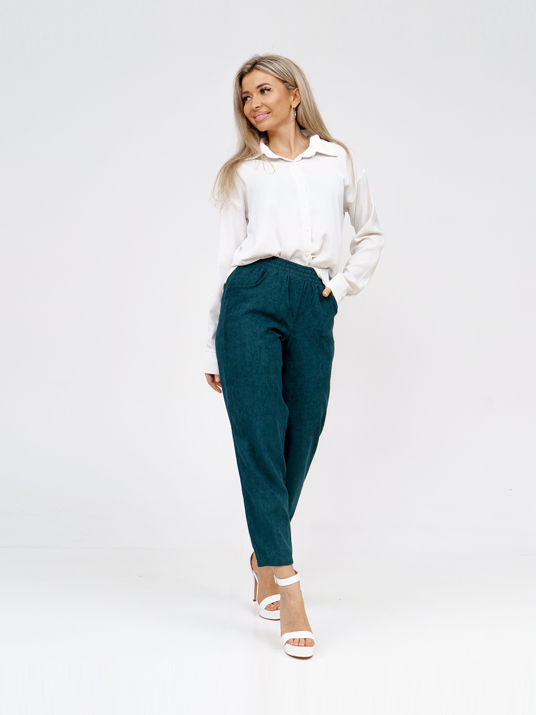 Брюки жен. ТПС-1440/12 (вельвет) изумруд