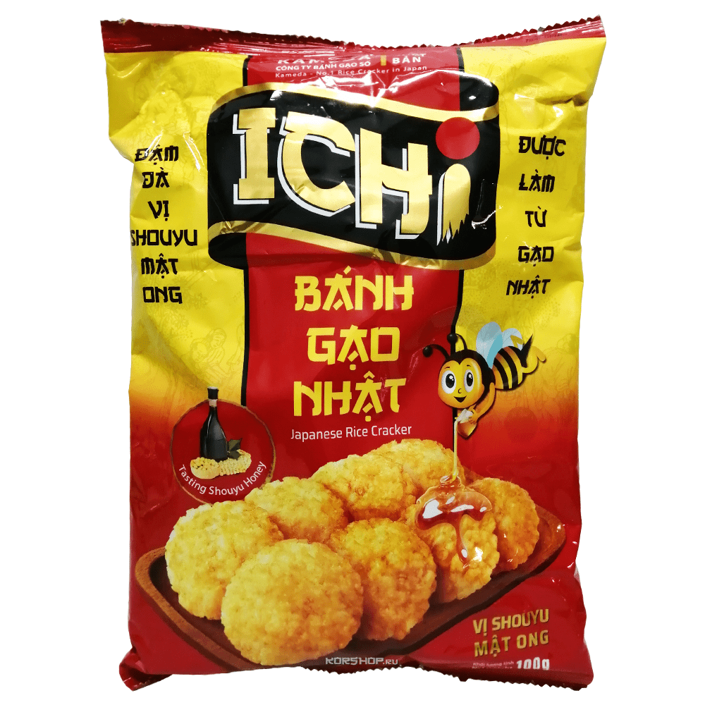 Рисовые крекеры с медом Ichi Kameda, Вьетнам, 100 г Акция