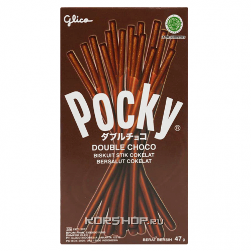 Шоколадные палочки Pocky Double Choco Glico, Таиланд, 47 г Акция