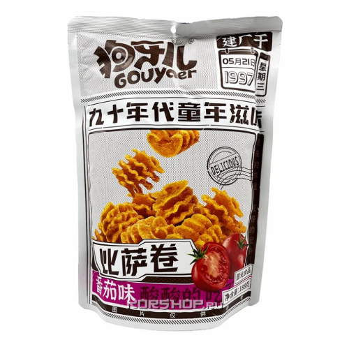 Снэки чипсы рисово - пшеничные пицца ролл со вкусом томата Gouya, Китай, 188 г Акция