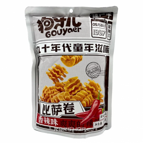 Снэки чипсы рисово - пшеничные пицца ролл с пряным вкусом Gouya, Китай, 188 г Акция
