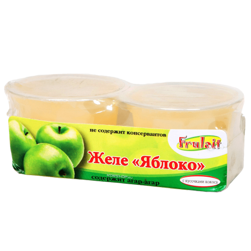 Желе со вкусом яблока с кусочками кокоса Frulaif, 236 г (2*118 г) Акция