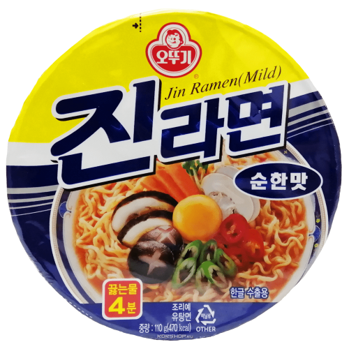 Лапша б\п Джин Рамен Jin Ramen (Mild) Оттоги/Ottogi, Корея, 110 г Акция