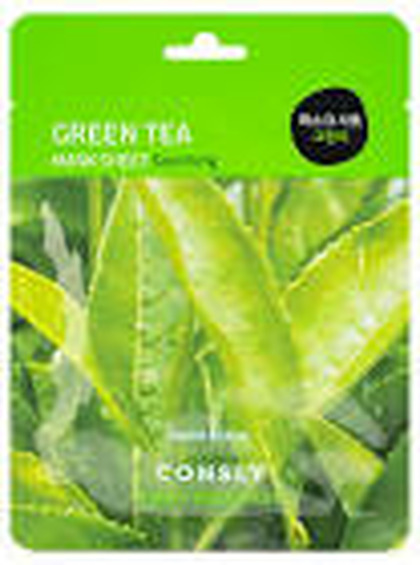 Маска тканевая для лица с экстрактом листьев зелёного чая, Green Tea Leaves 25мл, Consly