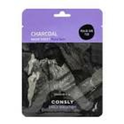 Маска тканевая для лица с древесным углём, Charcoal 25мл, Consly