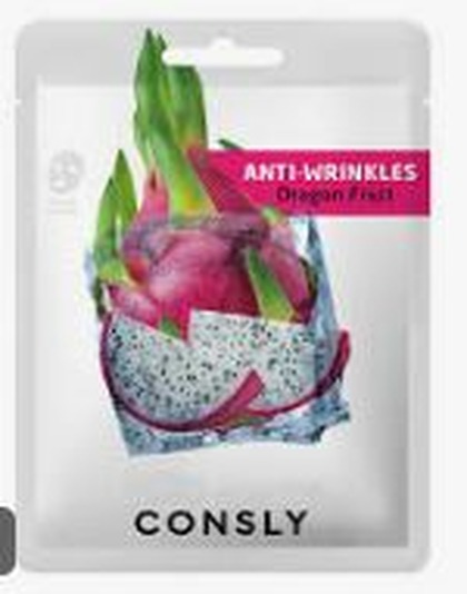 Маска тканевая антивозрастная с экстрактом драгонфрута, Consly Dragon Fruit Anti-Wrinkles Mask Pack,20мл