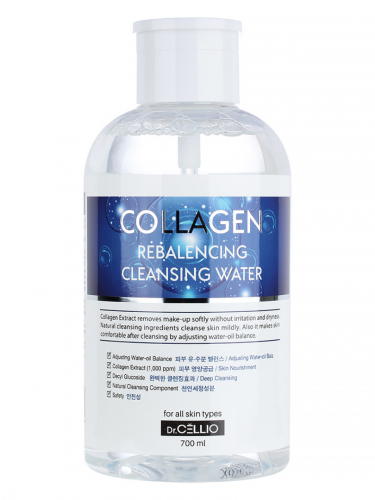 Очищающая вода для лица с коллагеном Dr.CELLIO COLLAGEN REBALENCING CLEANSING WATER (700ML)