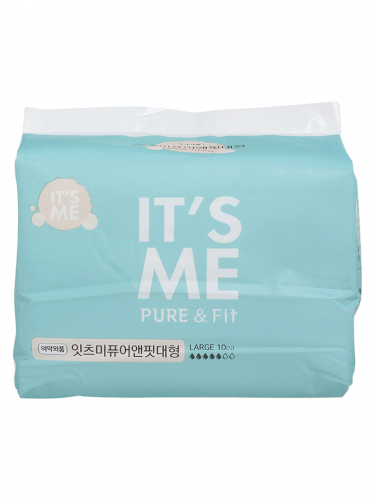 It's Me Pure & Fit Прокладки женские гигиенические с крылышками, 5 капель It's Me Pure & Fit pads large 10p