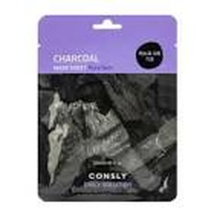 Маска тканевая для лица с древесным углём, Charcoal 25мл, Consly