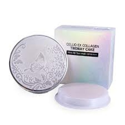 Пудра для лица с коллагеном компактная с зап.блоком CELLIO EX COLLAGEN TWOWAY CAKE #23,15г*2