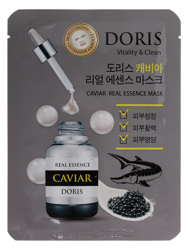 JGT Маска на тканевой основе DORIS CAVIAR REAL ESSENCE MASK, 25ml